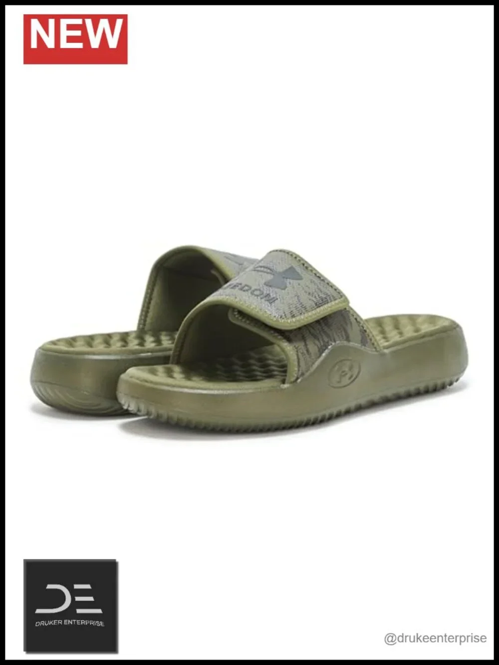 Men's Adjustable Slide Sandals with Memory Foam Footbed